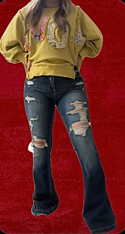 DOORBUSTER The Avie Distressed Flare Jean-RTS