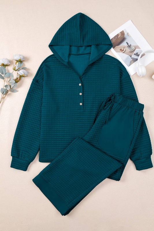 Waffle Textured Top and Pants Set